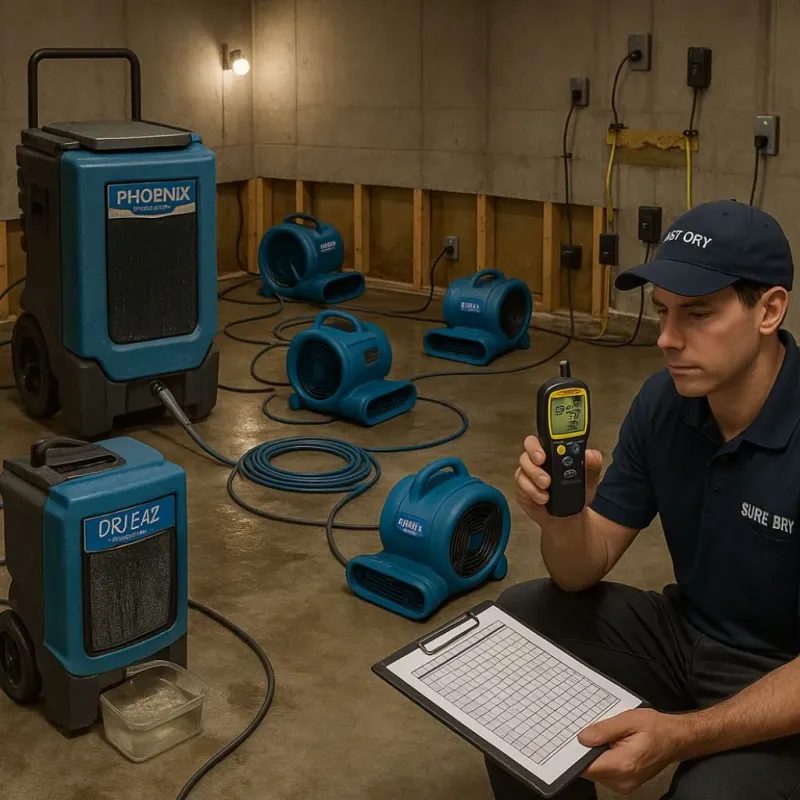 Structural Drying and Dehumidification process in Sullivan, IL